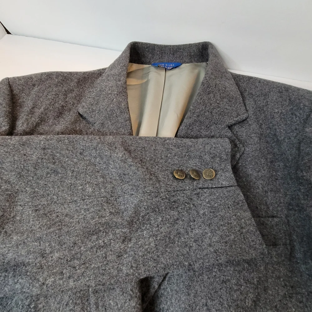 Pendleton Blazer Mens 44L Gray Wool Sport‎ Coat Jacket Two Button